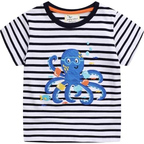 New Arrival Summer Animals Print Baby T shirts Fashion Cotton Boys Girls Tops