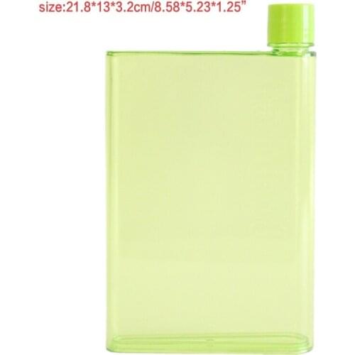 G5AB A5 Paper Water Bottle PP Material Flat Water Bottle Travel Flat Bottle Portable Sport Notebook Pad Drink Bottle Flask