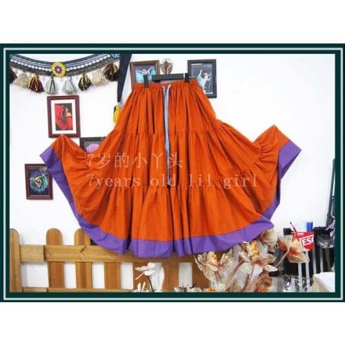 Cotton 3Tiered 12Yards Ats Gypsy Tribal Belly Dance Skirt With Border EG22