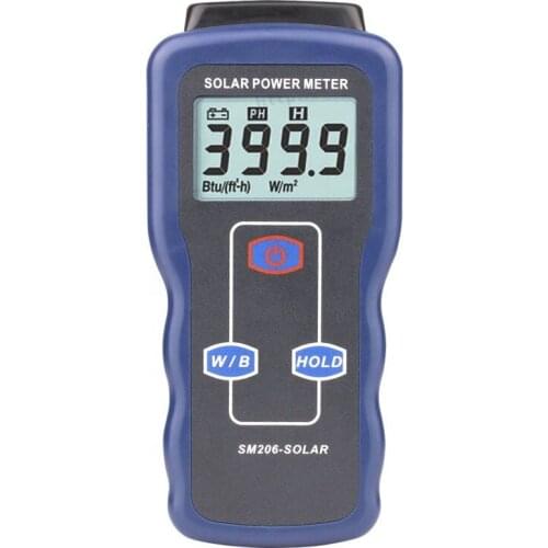 SM206 Solar Power Meters Light Meter Mini Solar Lipo Charger Board Solar Radiation Tester 0.1-1999.9 Solar Lux Power Meter