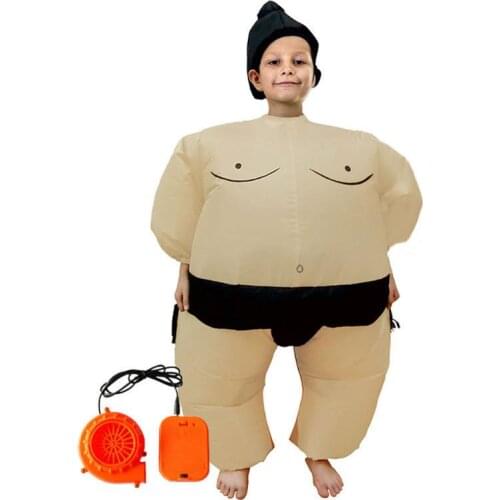 Sumo Wrestler Costume Inflatable Suit Blow Up Outfit Cosplay Party Dress for Kid and Adult N0HD