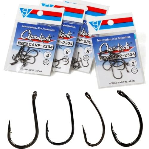 Carbon Steel Carp Hooks Coating Carp Fishing Hooks Wide Gape with Micro Barb Matt Black Yn Hook for Coarse gamakaTSU