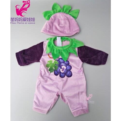 Doll clothes for 43cm Baby doll clothes cartoon clothes for 18 inch reborn baby dolls suit with cap for 18 inch doll girls