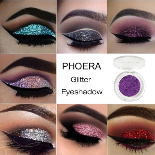 HOT PHOERA 8Colours Eyeshadow Glitter Shimmer Diamond Powder Natural Waterproof Bright Eye Shadow Make Up Tools TSLM1