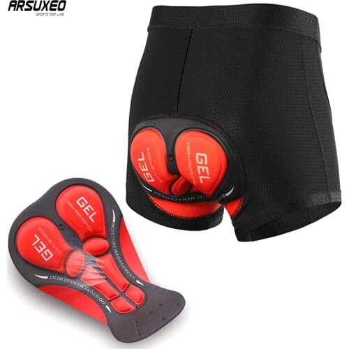 ARSUXEO Mens Cycling Underwear 3D Padded Bicycle Mountain Bike MTB Shorts Riding Sport Underpants Compression Tights U02M