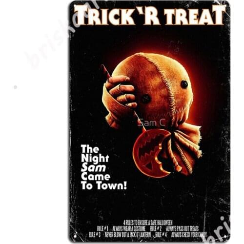 Trick &Amp;39;R Treat Halloween Poster Metal Signs Cinema Living Room Club Bar Printing Wall Plaque Tin sign Posters