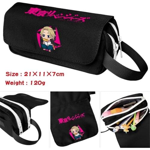 Anime Tokyo Revengers Nylon Pencil Case Cartoon Student Zipper Penbag Women Makeupbag Travel Cosmetic Bags Stationery Gift