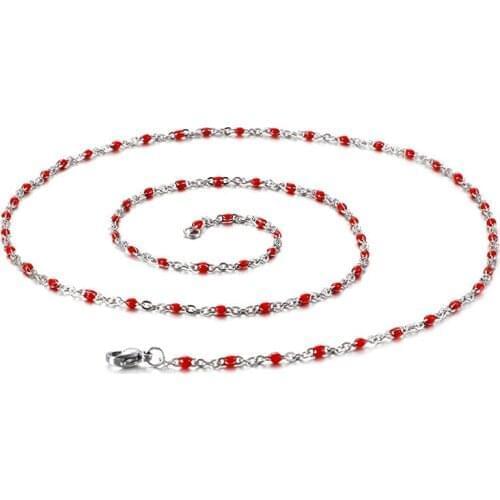 New simple titanium steel resin handmade beads necklace