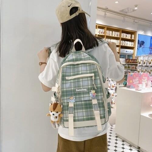 Summer New Fashion Womens Backpack Casual And Lightweight Plaid School Bag Large-capacity Outdoor Travel Backpacks