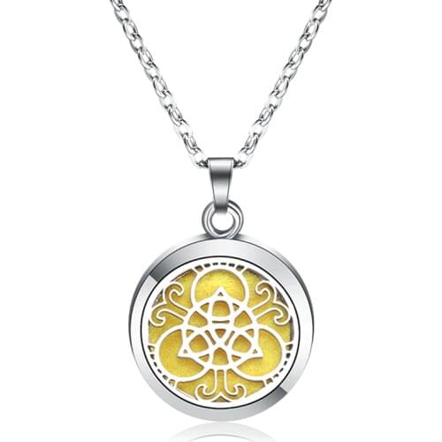 Wholesale Retro 28MM Aroma Magnetic Necklace Perfume Essential Oil Diffuser Locket Stainless Steel Pendant Aromatherapy Jewelry