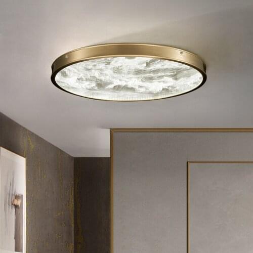 All copper ceiling lamp small apartment living room bedroom balcony porch creative simple personality new modern light luxury