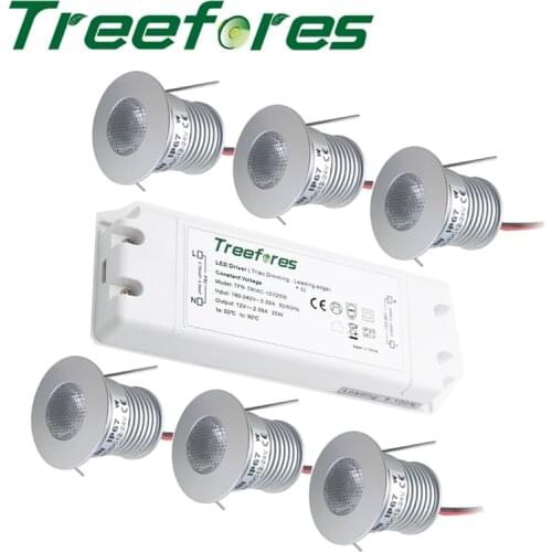 Dimmable 3W 12VDC CREE XBD Mini Led Spot Downlight With AC 110V 220V 240V Dim Transformer Cabinet Stair light Lighting