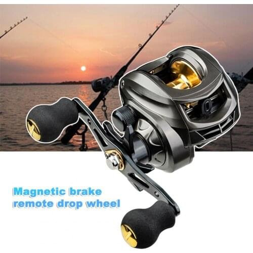 AK2000 Fishing Reel Spinning Magnetic Brake Rotating Metal Button 12 Gears Baitcasting Explosion-Proof Line Water Drop Wheel