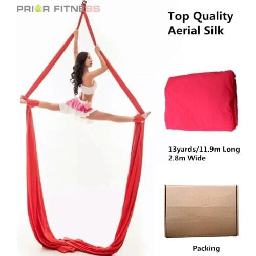 PRIOR FITNESS Yoga Swing 13Yards 12 Meters Aerial Silk Fabric Low Stretch Nylon High Strength Flying Silk 100% Quality guarantee