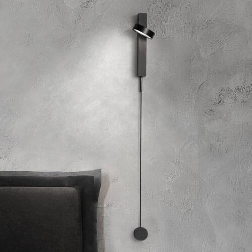 LED Dimming Wall Lamp Bedroom Bedside Wall Light Indoor Decoration Light Fixture White/Gold/Black With Dimmer Switch AC220V