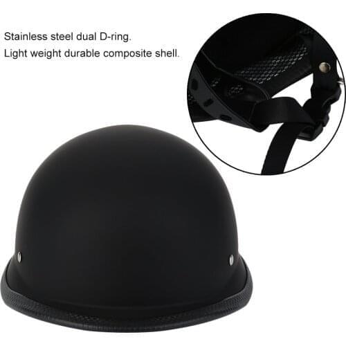 Comfortable Matte Black German Style Vintage Motorcycle Helmet Durable Half Face German Bicycle Helmet Motorcycle Bicycle Helmet