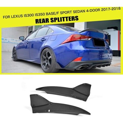 Rear Bumper Splitters Lip Spoiler Aprons Cupwings Winglets for Lexus IS F Sport Sedan 4 Door Only 2017 2018 Carbon Fiber / FRP