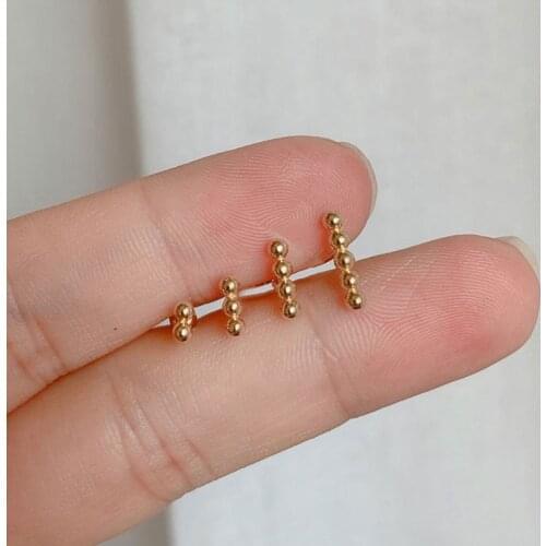 WTLTC 925 Sterling Sliver Mini Ball Stud Earrings for Women 4mm 6mm 8mm 10mm Small Tiny Beaded Post Earrings Dotted Ear Studs