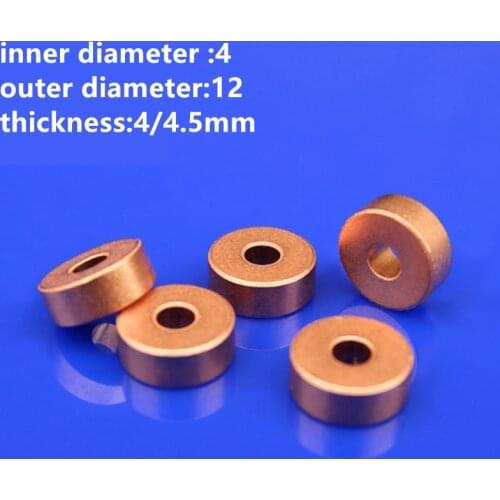 10pcs/lot Iron Copper Base Precision Oil Bearing Inner Diameter 4mm Outer Diameter 12mm Thickness 4/4.5mm Self Lubricating