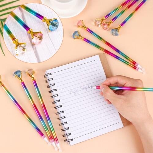 18 Fashion Personality Rainbow Diamond Ball Point Pens Large Crystal Diamond Ball Point Pens