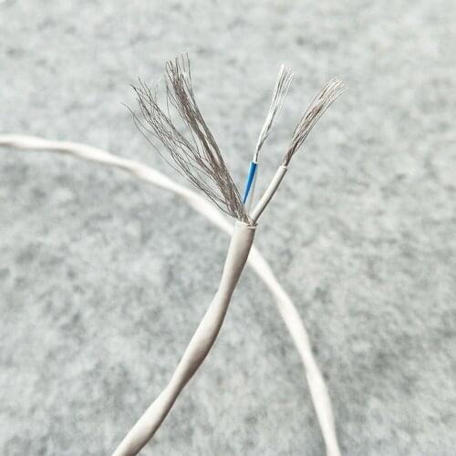 2m Telflon 2-core silver-plated with shielding Fever audio signal cable internal wire loose wire 3mm outer diameter