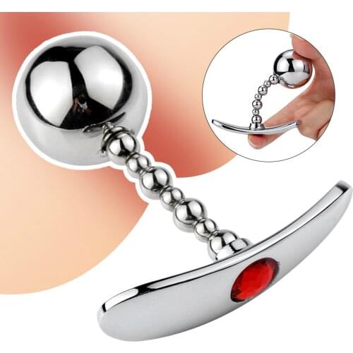 Wearable Anal Beads Sex Toys Smooth Steel Butt Plug Tail Crystal Jewelry Anal Trainer For Men/Women Anal Dilator Adult Sex Shop