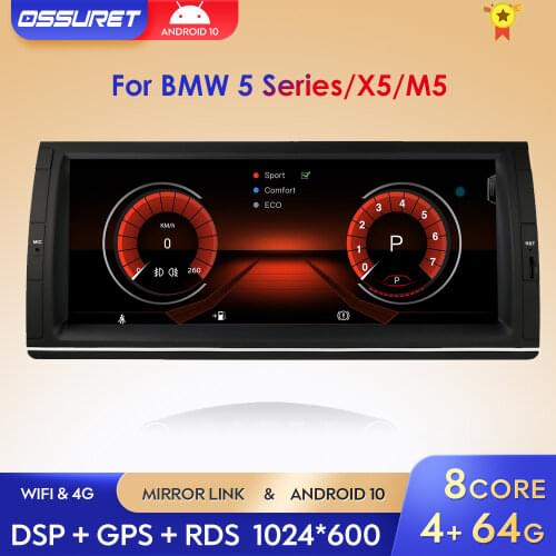 4GB+64GB one DIN Android 10 7 inch Touch Screen Car Multimedia Radio Stereo for BMW E39 E53 X5 Wifi 4G mirror link DVR RDS USB