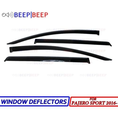 For Mitsubishi Pajero Sport 2016- car window deflectors sun guard rain wind vent visor cover car styling accessories