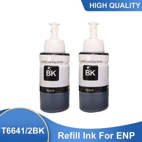 T6641 BK Dye Ink Refill Ink for Epson L375 L100 L110 L120 L132 L210 L222 L300 L312 L355 L350 L362 L366 L550 L555 L566 Printer