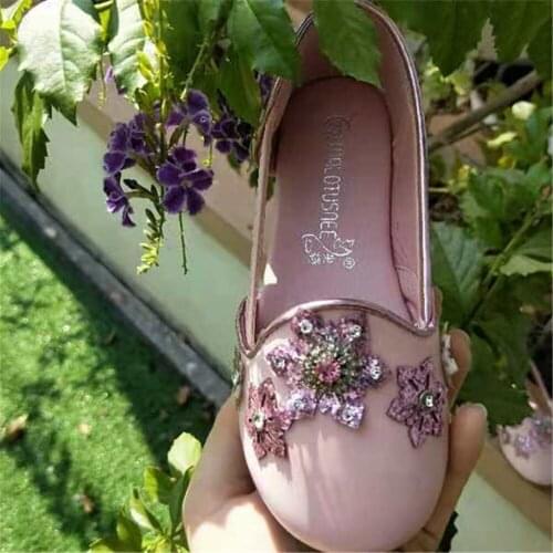 New Spring Children Leather Shoes Casual Girls Princess Flat Heel Party Shoes Fashion Sequins Bow Rhinestone Kids Shoes For Girl
