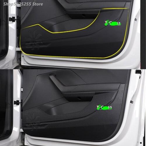 For Volkswagen VW T-cross T CROSS TCROS 2019 2020 Door Anti-kick Pads Interior Strip Leather Anti-dirty Car Accessories