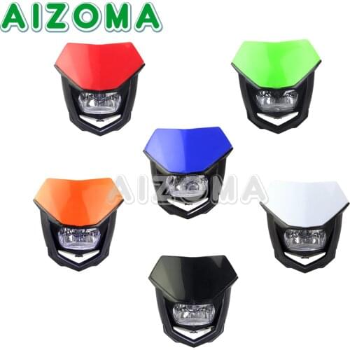 Motocross Headlight Fairing Enduro Off-Road Dirt Bike Universal Motorcycle H4 Head Light For Suzuki Honda Yamaha YZ XT WR TTR TT