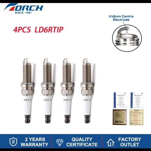 Iridium Platinum Spark Plug TORCH LD6RTIP for Bosch 0242135529 NGK 4912 DENSO SC20HR11 Glow Plugs Engine Ignition for Toyota