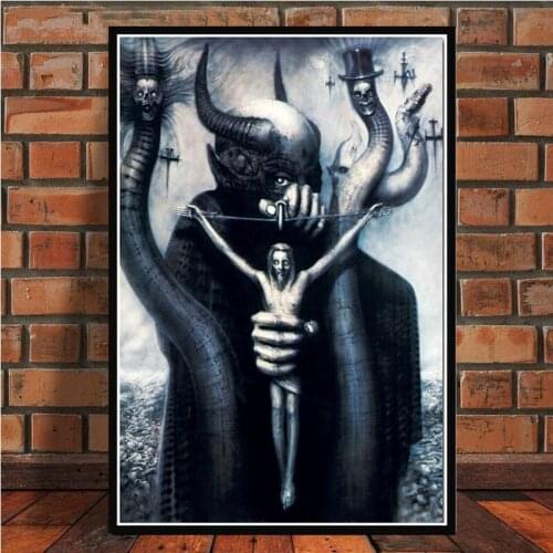 Hr Giger Li II Alien Poster Wall Art Picture Posters and Prints Canvas Painting Wallpaper Decorative Wall Picture for Living Roo