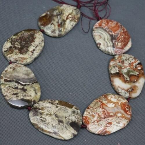 KINDGEMS) Druzy Red Sea Sediment Imperial Stone Slice, Full Drilled Slab Beads Accessories Jewelry Factory Wholesale Price