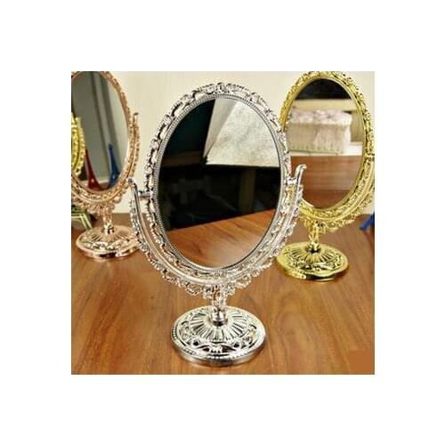 Makeup Mirror-Compact Portable Ellipse Europeanism Retro Lace Cosmetic Makeup desk type Mirror in big size,desktop makeup mirror