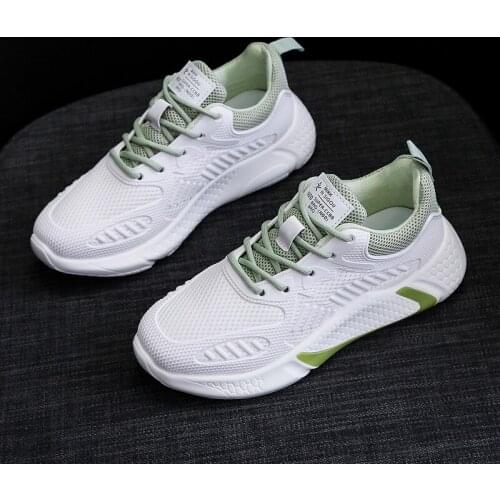 Explosive Couple Lightweight Breathable Jogging Sneakers Rubber Eva Soft Comfortable Step Shoes Women Casual Bright Tennis Shoe