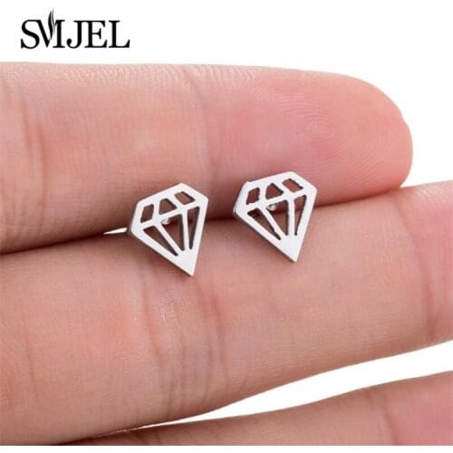 SMJEL Tiny Triangle Stud Earrings For Women Punk Geometric Pendients Party Earring Cool Gifts Flat Jewelry Ear