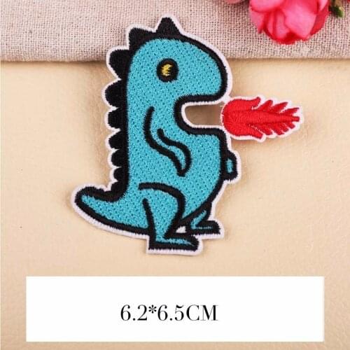 Cartoon Dinosaur Rabbit Monkey Animal Embroidered Patches For Clothing DIY Stripes Applique Stickers Iron On Patches Badges