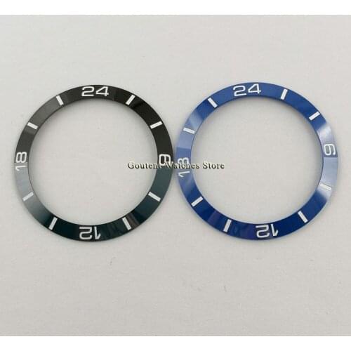 38mm New Ceramic Bezel Insert, Black/Blue Two-tone Bezel Fit For 40mm Mens Automatic Watches