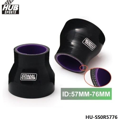 2.24"-3" 57mm-76mm Black Straight Reducer Coupler Silicone Hose Intake For Toyota corolla HU-SS0R5776