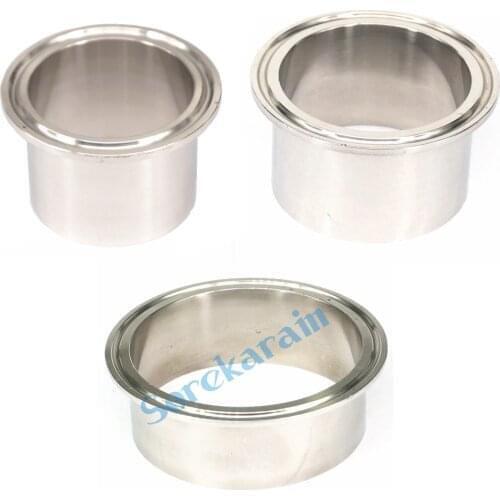 1.5" 2" 2.5" 3" Tri Clamp Length 28.6/40/50/60/80/100mm 304 Stainless Steel Sanitary Welding Ferrule Pipe Fitting Adapter Brew