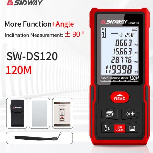 SNDWAY Ranging instrument 50M 70M 100M 120M Laser Rangefinder Electronic roulette Precise distance meter Laser leveling device
