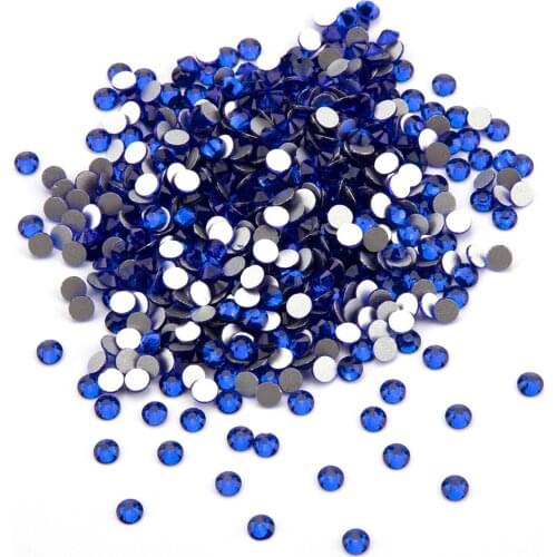Crystals Rhinestones on Nails SS3 (1.3-1.4mm) Dark Sapphire Non Hotfix Flatback Nail Art Decorations Sewing & Fabric Garment