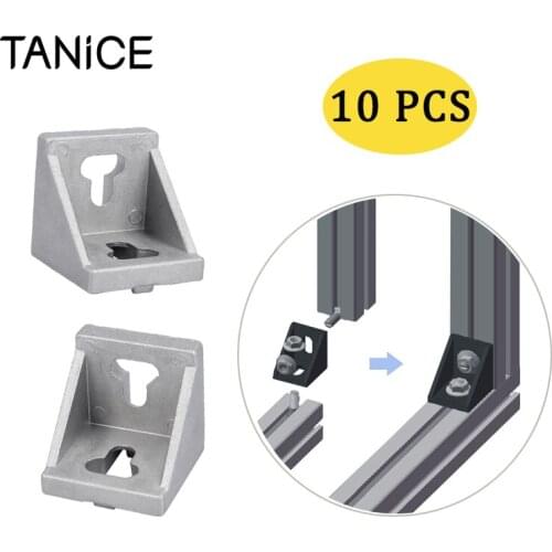 TANiCE 10Pcs Angle Bracket Fastening Material 45x45 Slot 8 Grid Struts Aluminum Profile For DIY Projects And Simple Connection