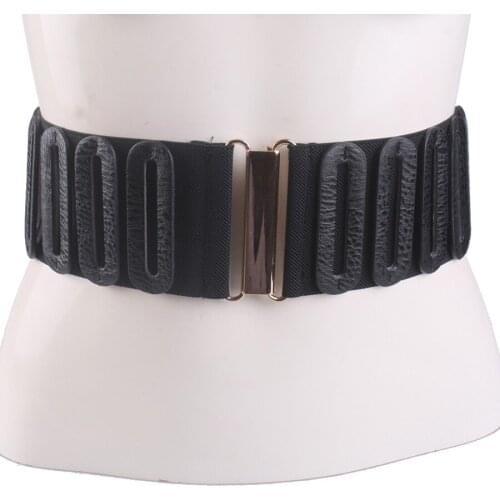 Versatile Black Elastic Belt Empty Thread Decoration Vintage Coat Dress Accessories Ms Cool Shirt Girdles