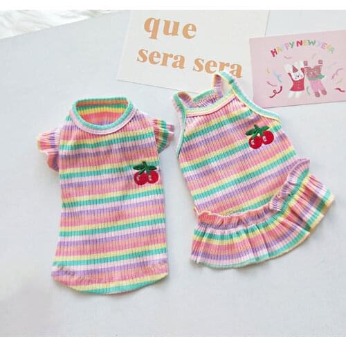 Striped Dog Clothes Couple Pets Dogs Clothing Pet Shirt Vest Dog Costume Chihuahua Pet Uniform Ropa Perro Yorkshire Dogs Clothes