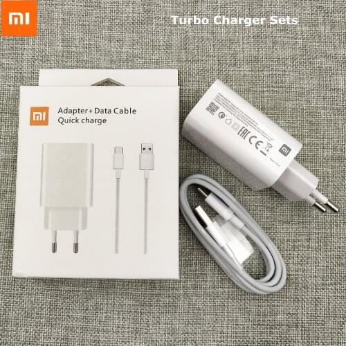 Xiaomi Turbo Charger USB EU plug 27W Adapter Fast charging Type C Cable For Mi 11 10 10T pro 9 9T cc9 Redmi k30s note 9 Poco X3