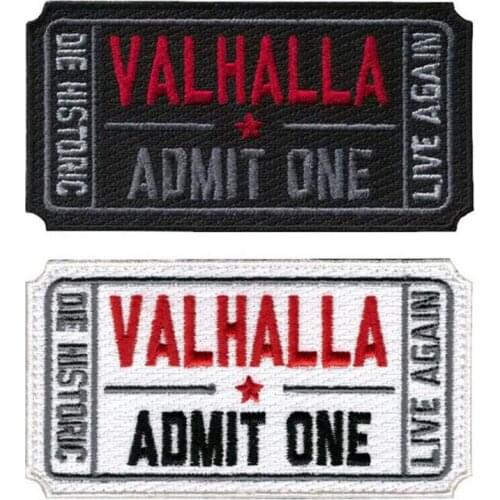 1 Piece Embroidery Badge Valhalla Warlock Wix Mad Madison Denim Jacket Decoration Patch To Send Face Black White 7.62 *5.08cm
