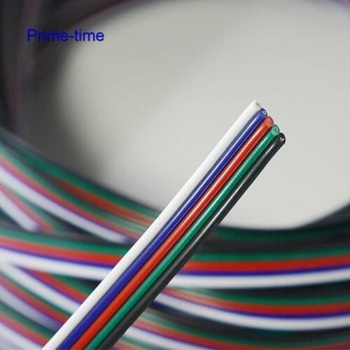 10m 5 Pin RGBW wire cable 5 Channels Extension Extend Cable Wire Cord Connector For RGBW RGBWW LED Strip free shipping